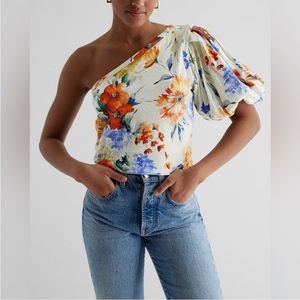Express one shoulder floral top - XS